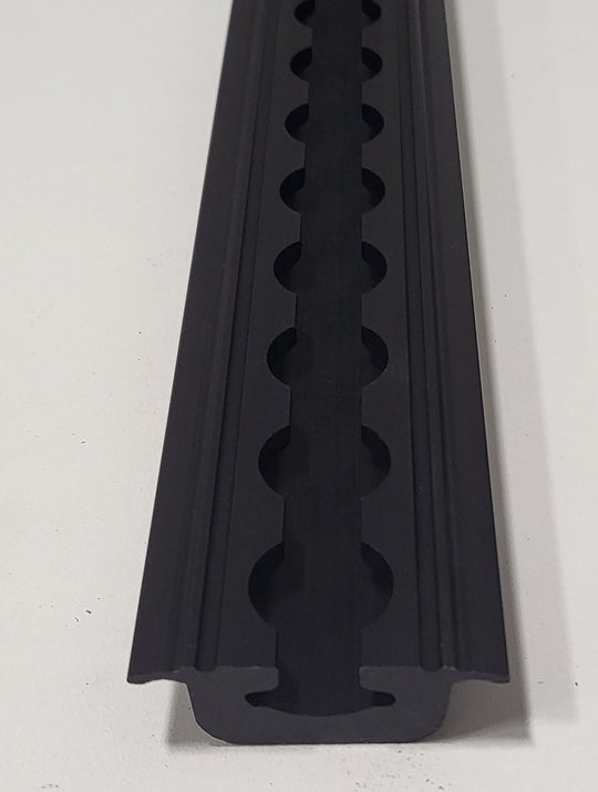 Non-drilled flanged L Track, Black Anodized