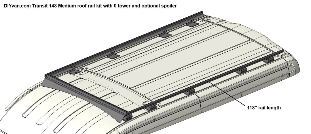 Ford Transit Van Medium/High Roof 148 Roof Rail Rack Kit