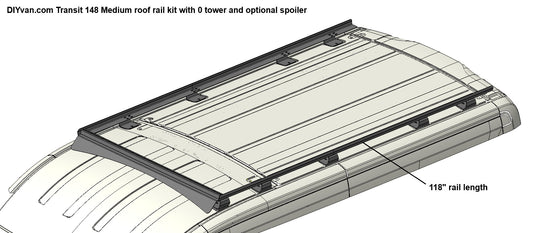 Ford Transit Van Medium/High Roof 148 Roof Rail Rack Kit