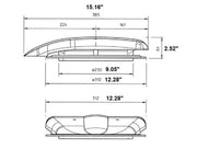 Le Mans Rooftop Ventilator 12V,  Low Profile