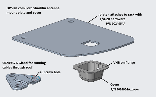 Ford Transit Van Shark Fin Antenna Relocation Bracket