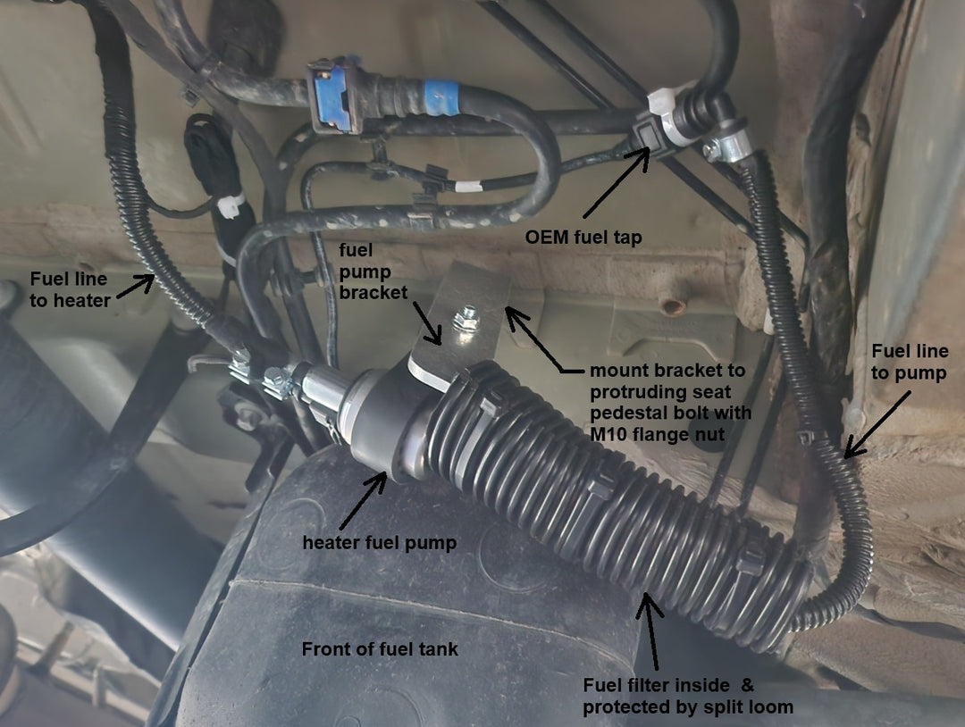 Velit heater fuel pump bracket kit