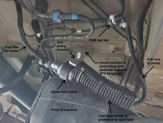 Velit heater fuel pump bracket kit