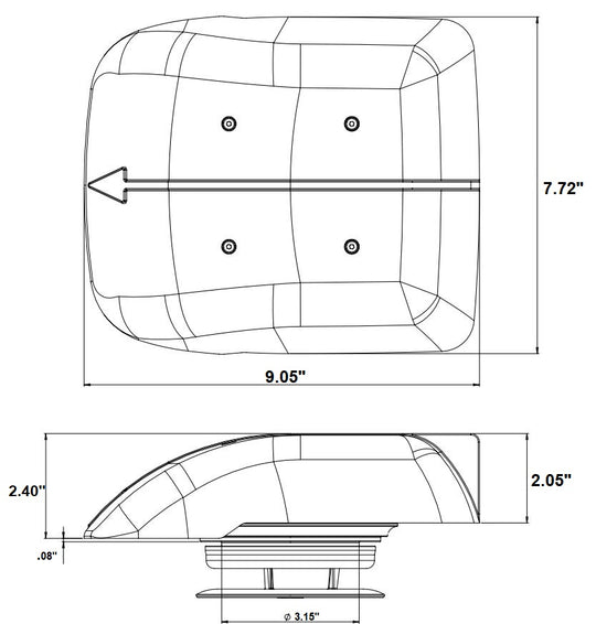 Winglet Rooftop Ventilator 12V, only extracts