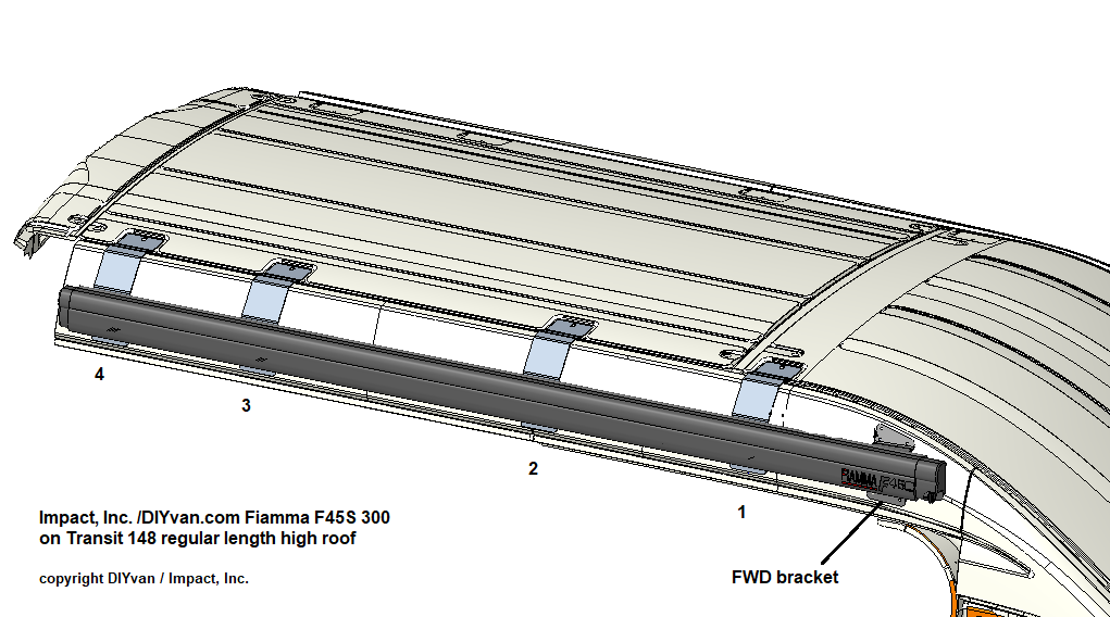 Technical diagram of a roof rack system on a vehicle, with labeled parts and specifications.