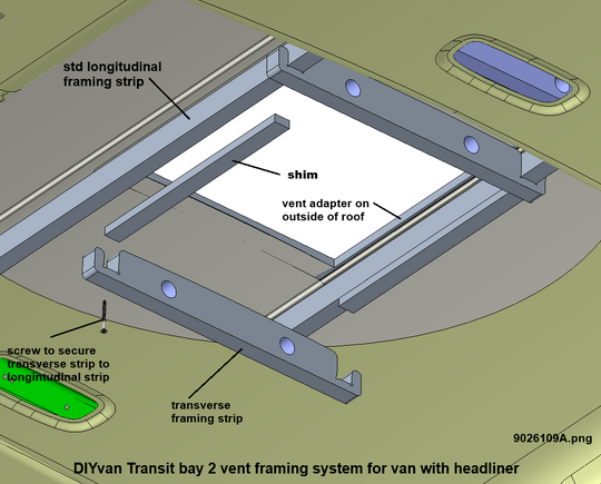 Vent Adapter And Framing Kit For Transit 148 & 148ext Medium/High Roof With OEM Headliner