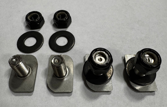 Set of roof rail drop in sliders with studs for Sprinter vans with OEM rail