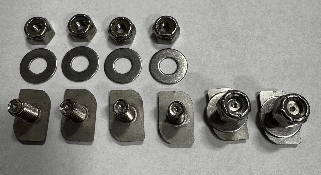 Set of roof rail drop in sliders with studs for Sprinter vans with OEM rail