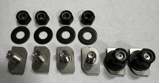 Set of roof rail drop in sliders with studs for Sprinter vans with OEM rail