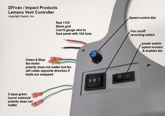 Lemans Rooftop Ventilator 12V,  Low Profile