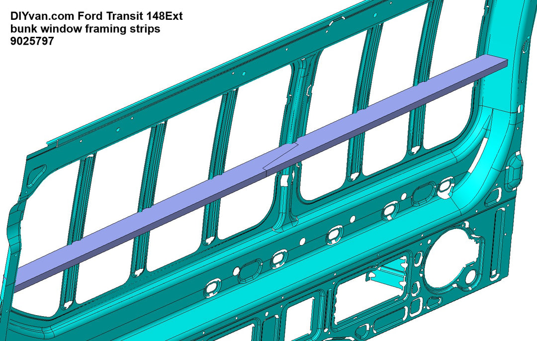 Bunk Window Support Strip for Ford Transit 130, 148 and 148 Extended