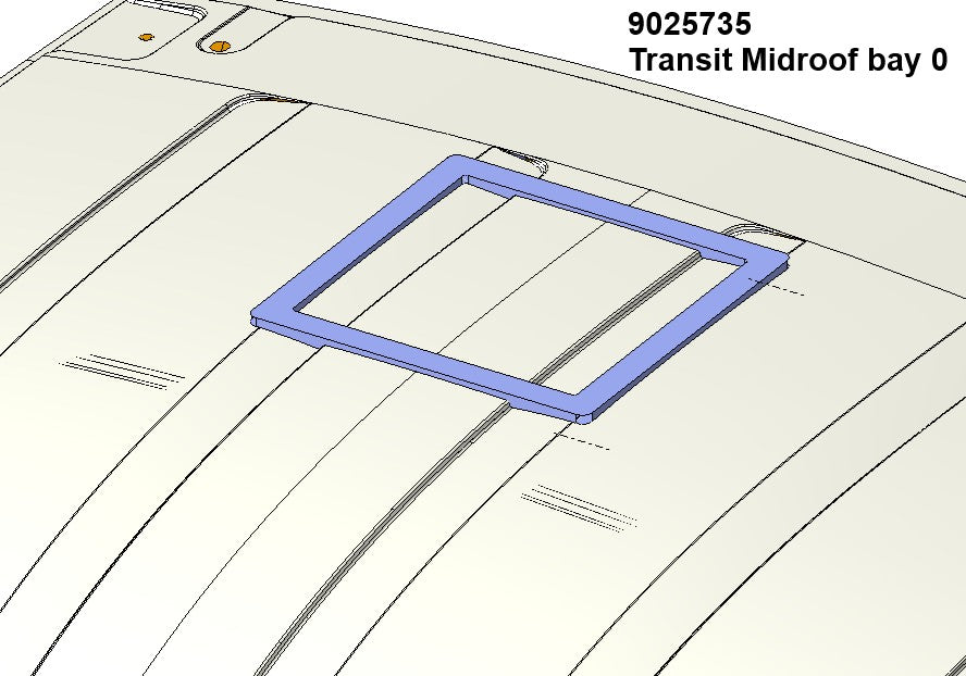 Ford Transit Van High & Mid Roof Vent Adapter for 14" x 14" Opening