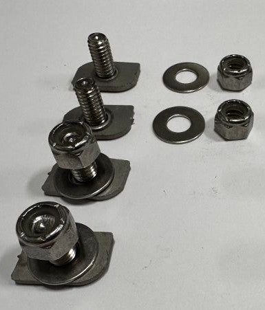 Set of roof rail drop in sliders with studs for Sprinter vans with OEM rail