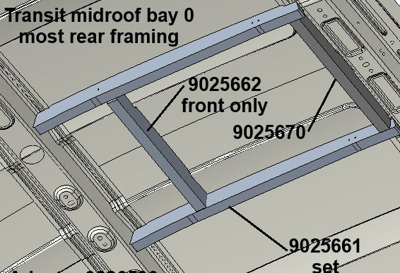 Ford Transit Inside Support Framing for Vent Fan on 148, 148 ext and 130 WB Medium/High Roof