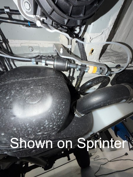 Fuel pump kit on a Sprinter van