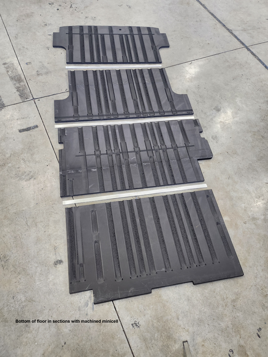 Multi Piece Composite Van Floor for Transit Vans, Minicell Insulation Bottom