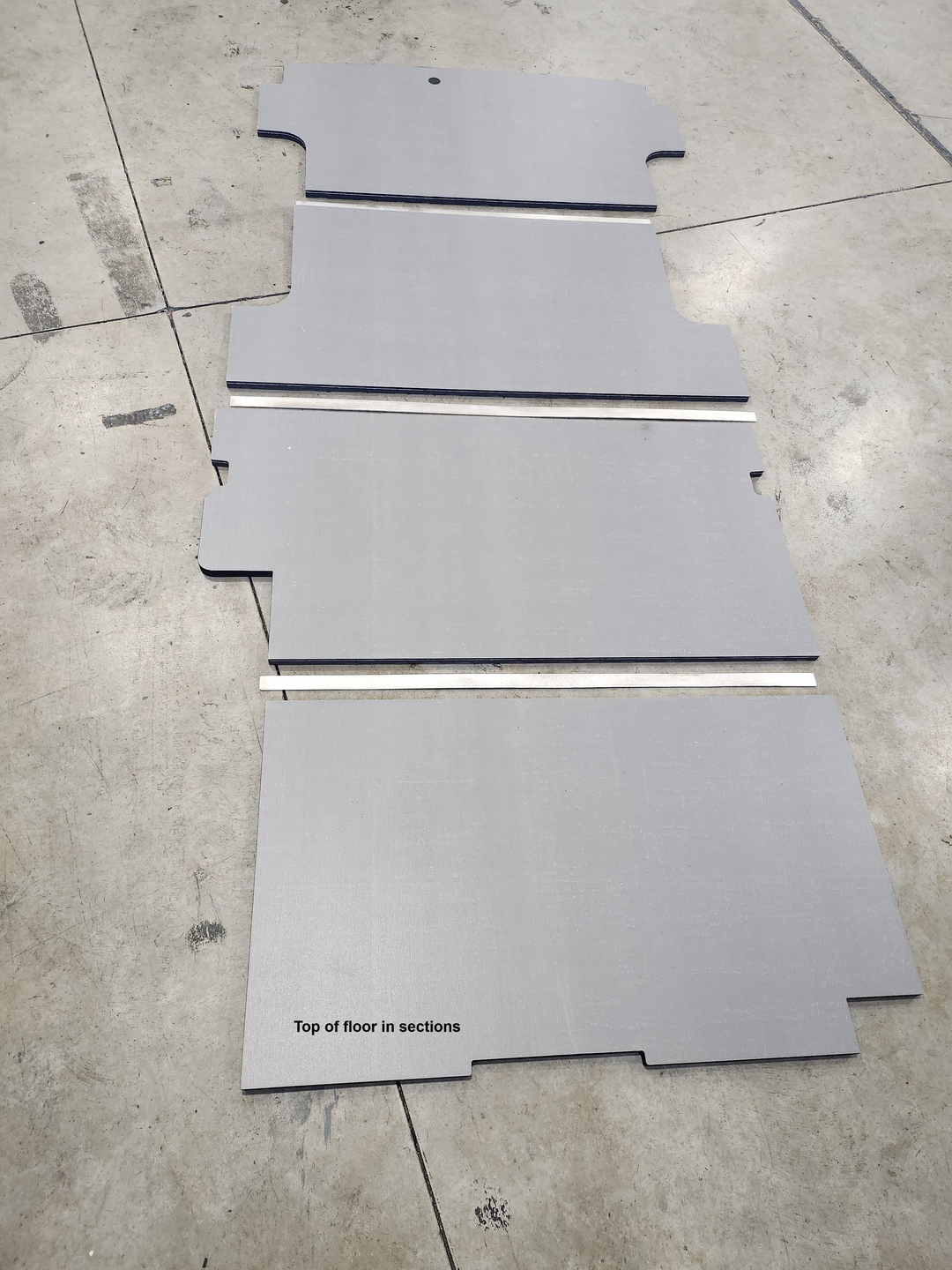 Multi Piece Composite Van Floor for Transit Vans, composite top