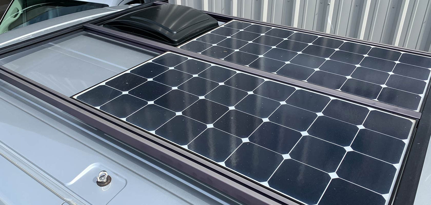 Solar panel on van roof