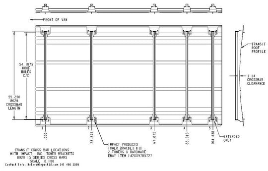 Ford Transit Tower Brackets for use with rack platforms