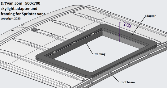 NomadicArk 500 x 700 Skylight Adapter