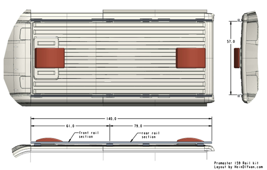 Promaster 8020 Roof Rail Kit